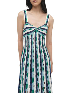 Christina Knit Midi Dress in Kelly Green Multi