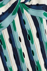 Christina Knit Midi Dress in Kelly Green Multi