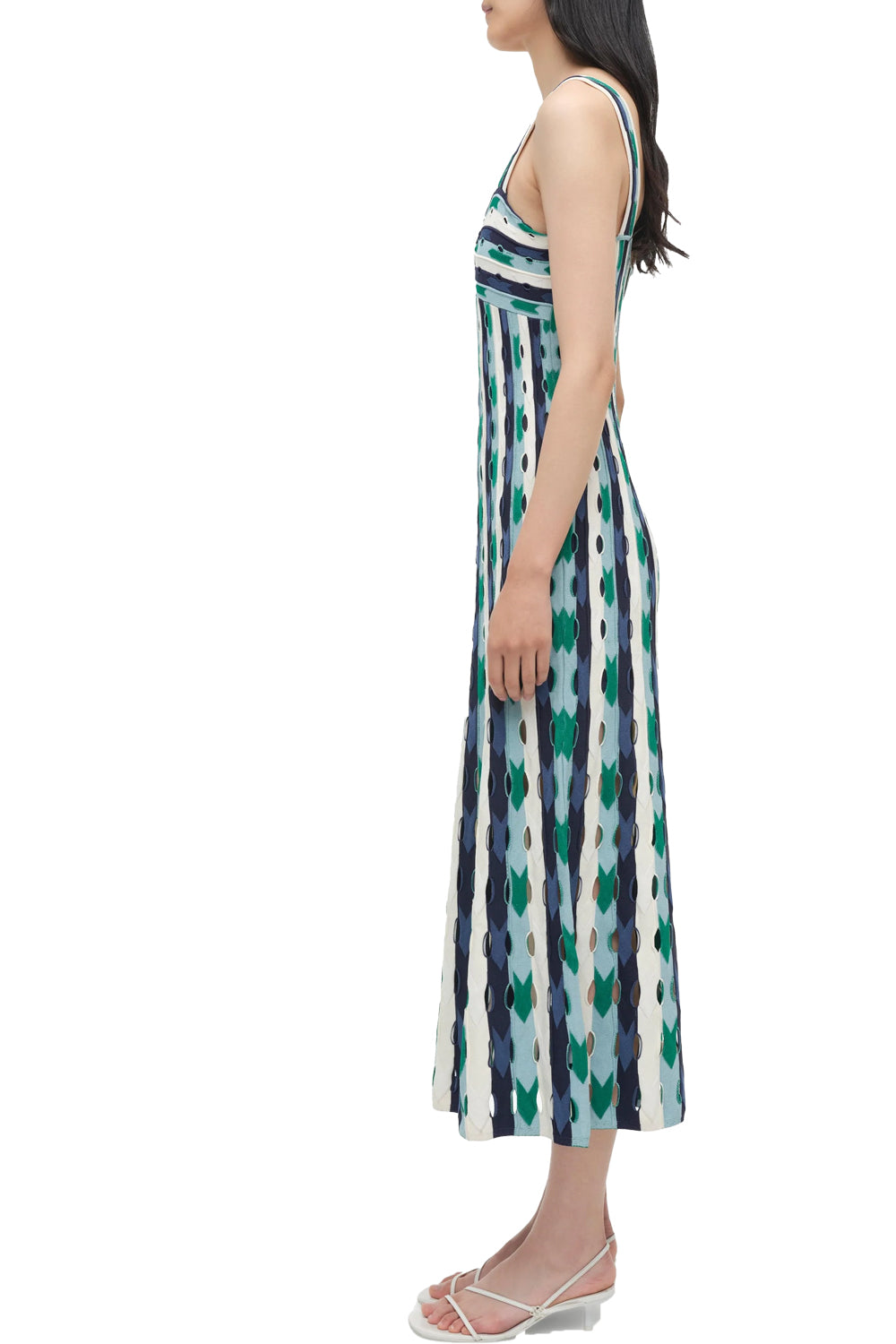 Christina Knit Midi Dress in Kelly Green Multi