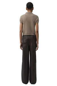 Ivy Brushed Knit Polo in Light Otter