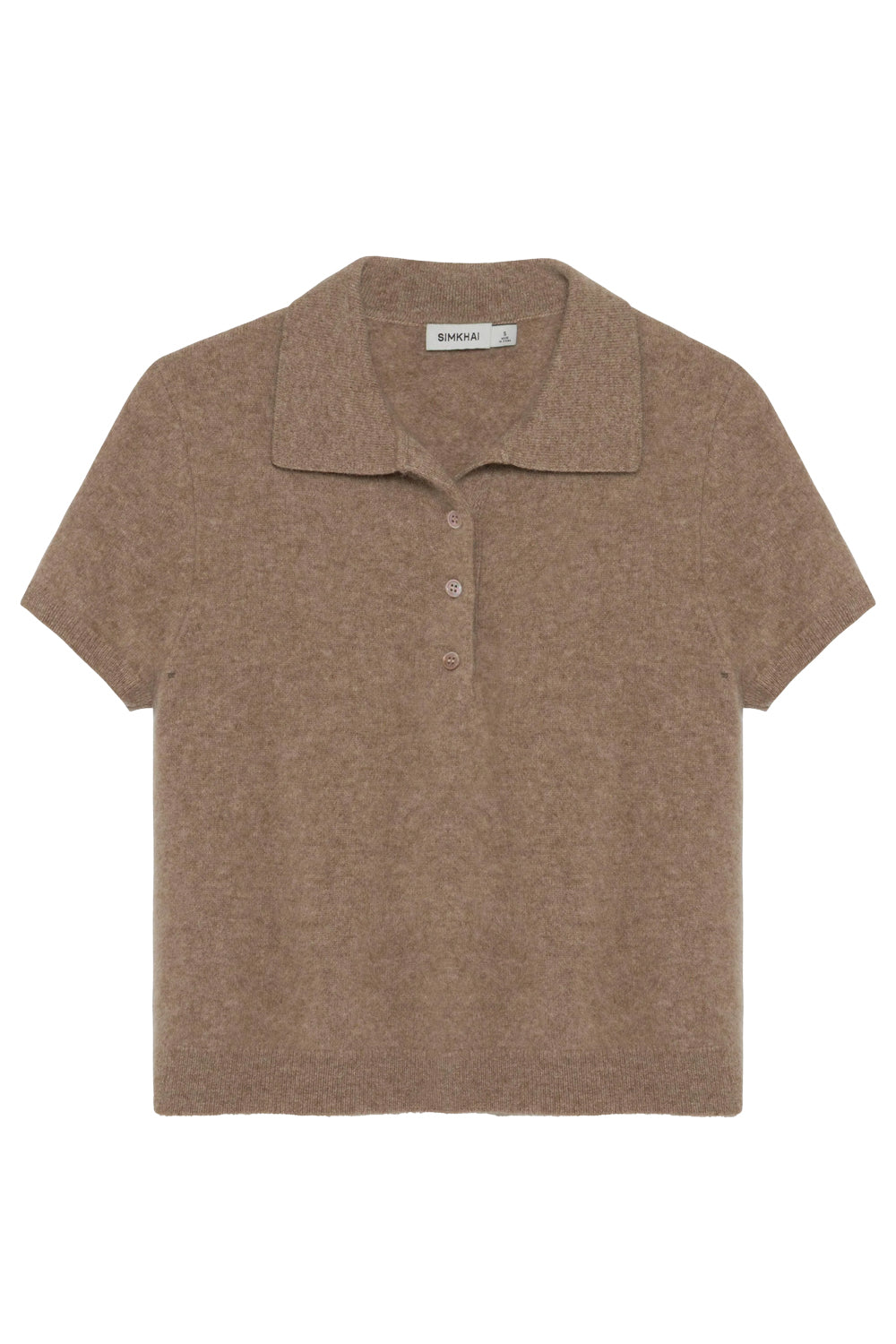 Ivy Brushed Knit Polo in Light Otter