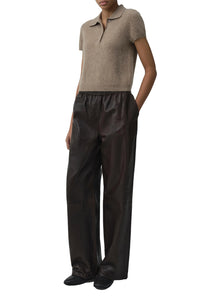 Ivy Brushed Knit Polo in Light Otter