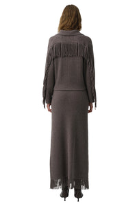Natalia Collared Sweater in Mushroom Melange