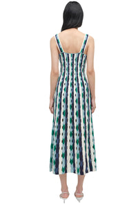 Christina Knit Midi Dress in Kelly Green Multi