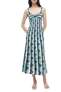 Christina Knit Midi Dress in Kelly Green Multi