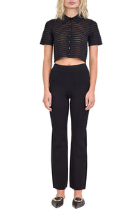 Larken Short Sleeve Cardigan in Black
