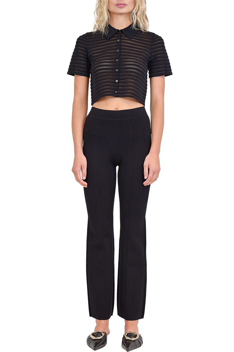 Larken Short Sleeve Cardigan in Black