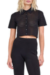 Larken Short Sleeve Cardigan in Black