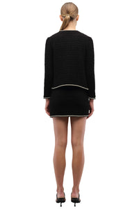 Anouk Button Front Jacket in Black Ivory