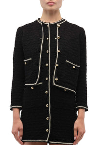 Anouk Button Front Jacket in Black Ivory