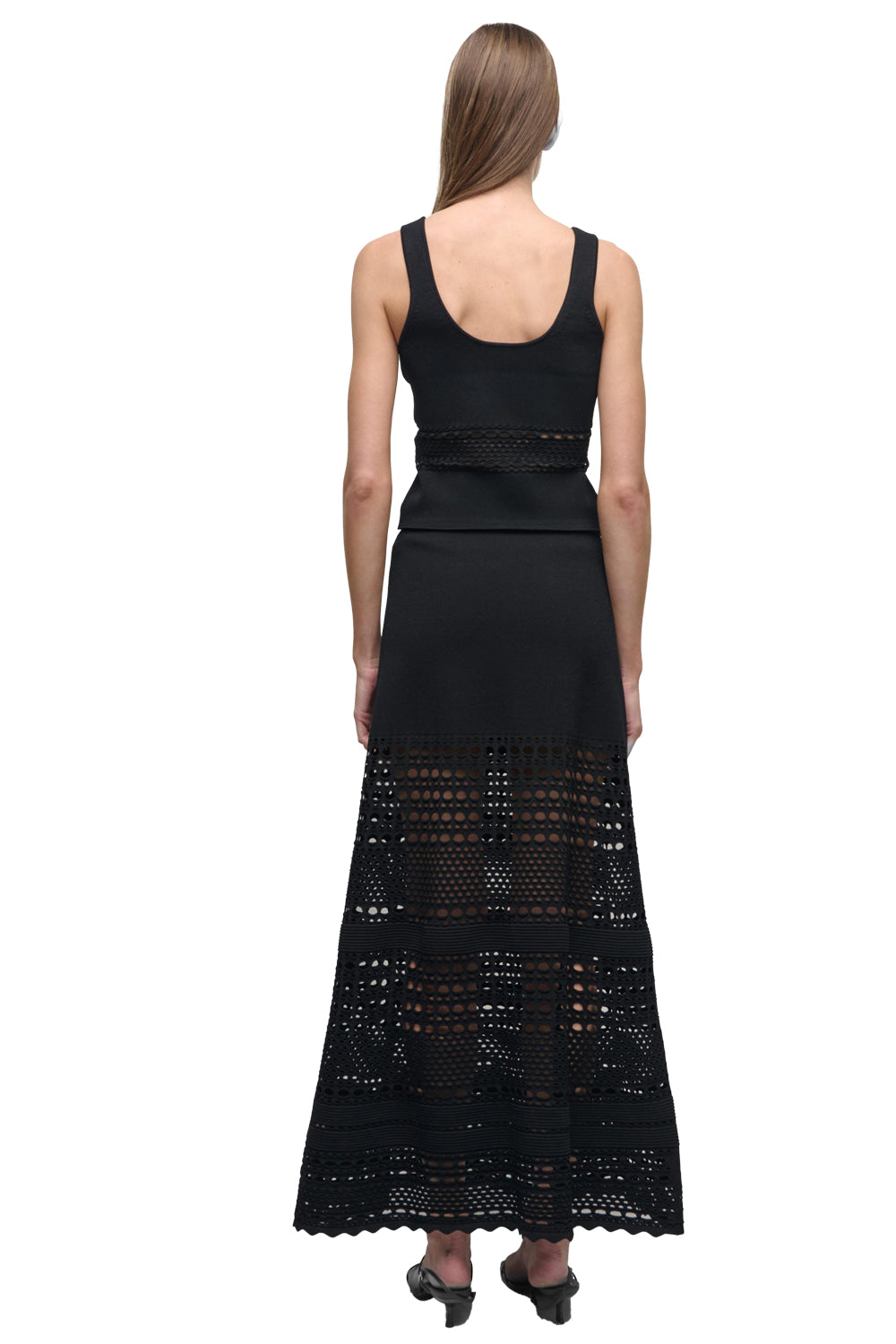 Fitzgerald Open Stitch Knit Tank in Black