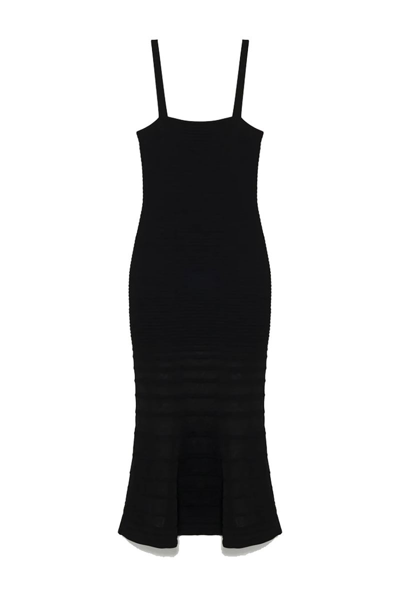 Vallarie Knit Midi Dress in Black