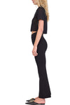 Larken Short Sleeve Cardigan in Black