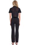 Larken Short Sleeve Cardigan in Black