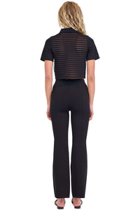 Larken Short Sleeve Cardigan in Black