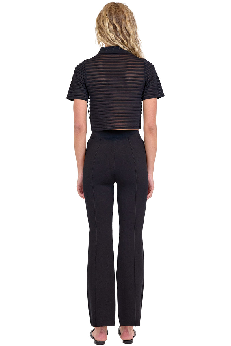Larken Short Sleeve Cardigan in Black