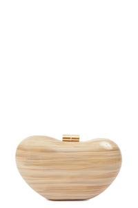 Shadow Horn Clutch in Ivory