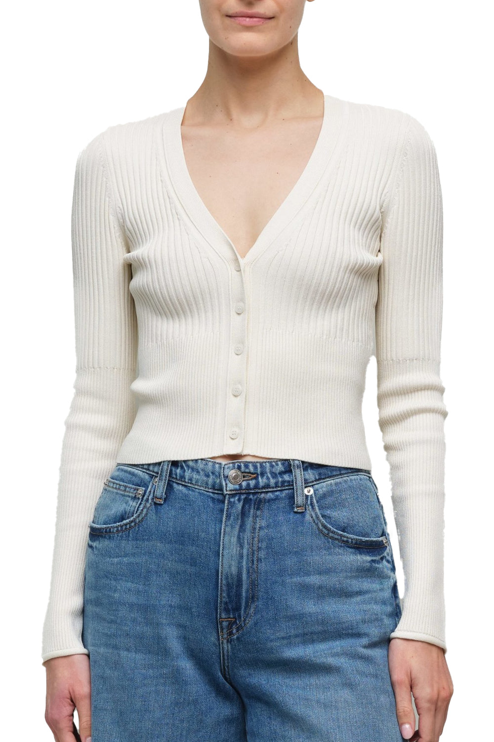 Ailany Shrunken Cardigan in Ivory