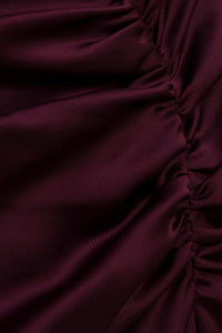 Joanna Off Shoulder Satin Midi Dress in Fig
