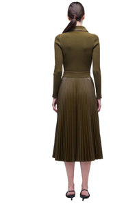 Kezia Vegan Leather Midi Skirt in Alligator