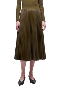 Kezia Vegan Leather Midi Skirt in Alligator