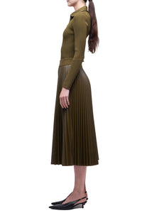 Kezia Vegan Leather Midi Skirt in Alligator