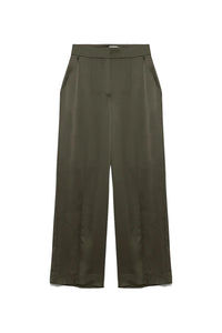 Kyra Wide Leg Satin Pant in Sea Turtle