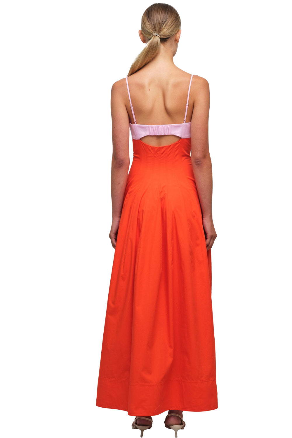 Maddy Cotton Midi Dress in Lobster Multi