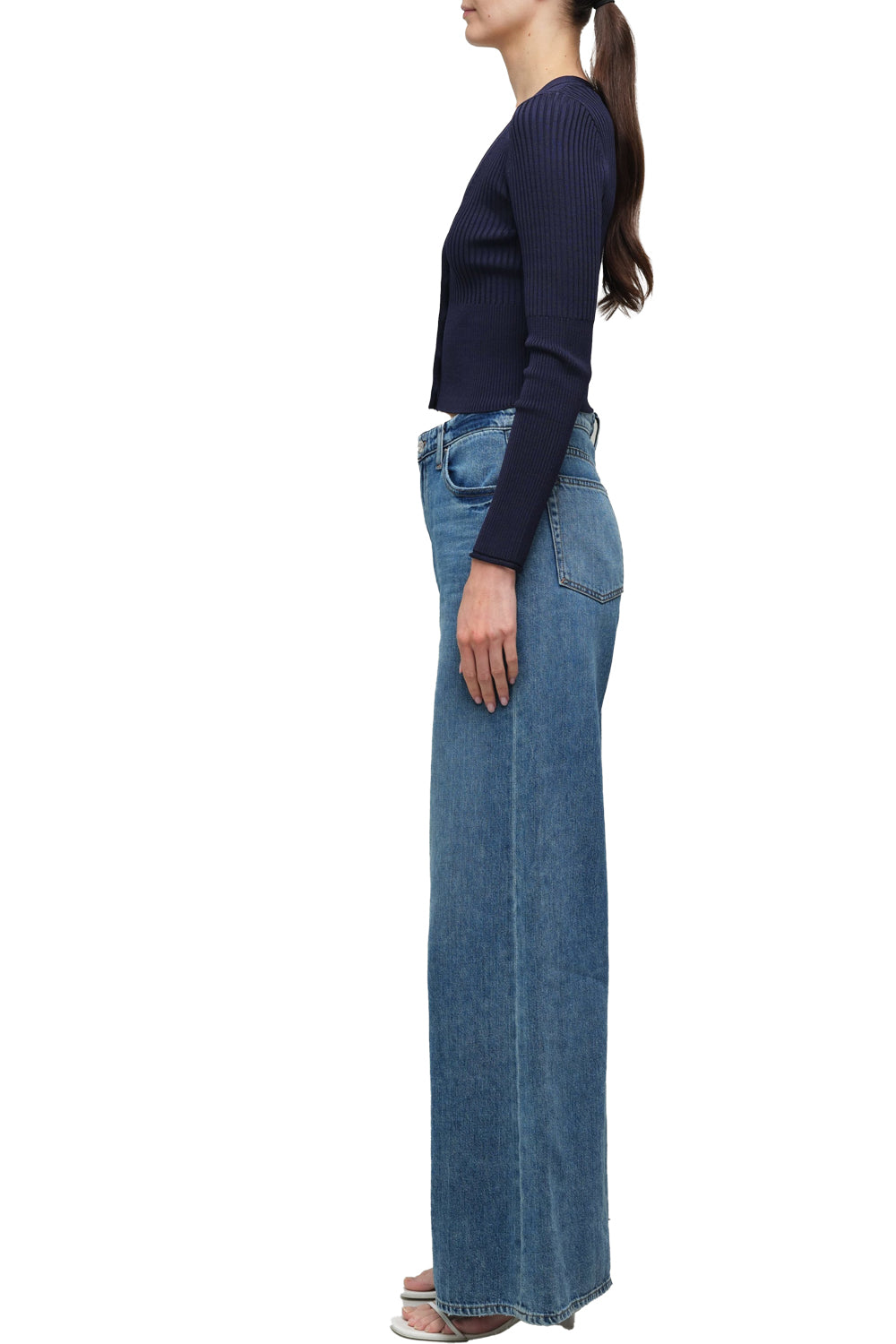 Ailany Shrunken Cardigan in Navy