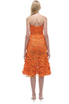 Fleurella Applique Midi Dress in Orange