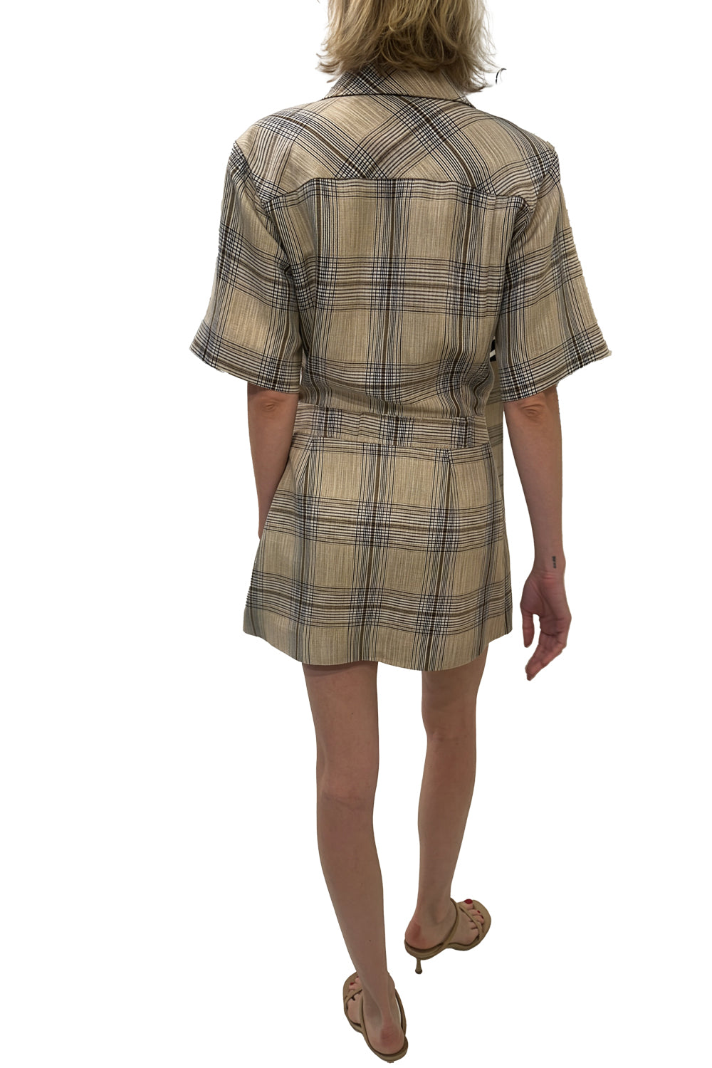 Jensen Wrap Dress in Rattan Plaid