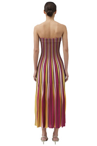 Soleil Strapless Knit Midi Dress in Daisy Multi