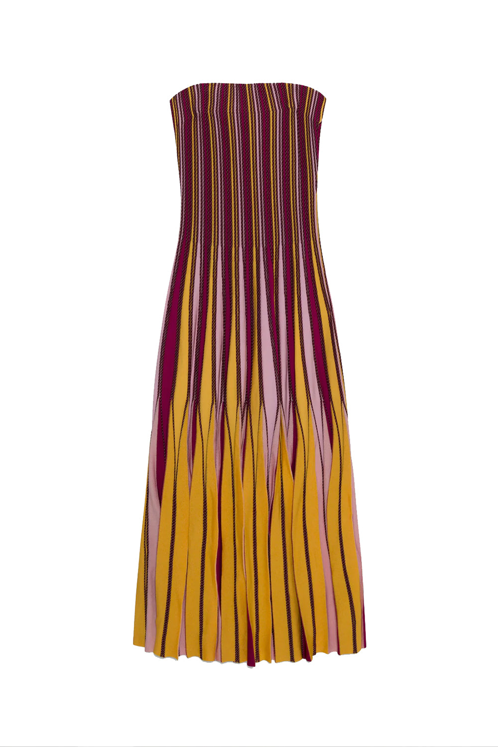 Soleil Strapless Knit Midi Dress in Daisy Multi