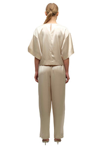Alina Satin Top in Stone