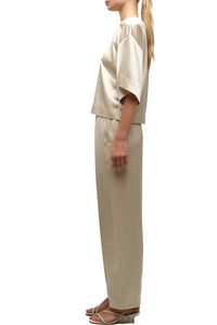 Alina Satin Top in Stone