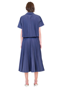 Bernie Pleated Shirt in Midnight