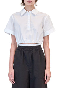 Nicky Short Sleeve Cropped Top in White