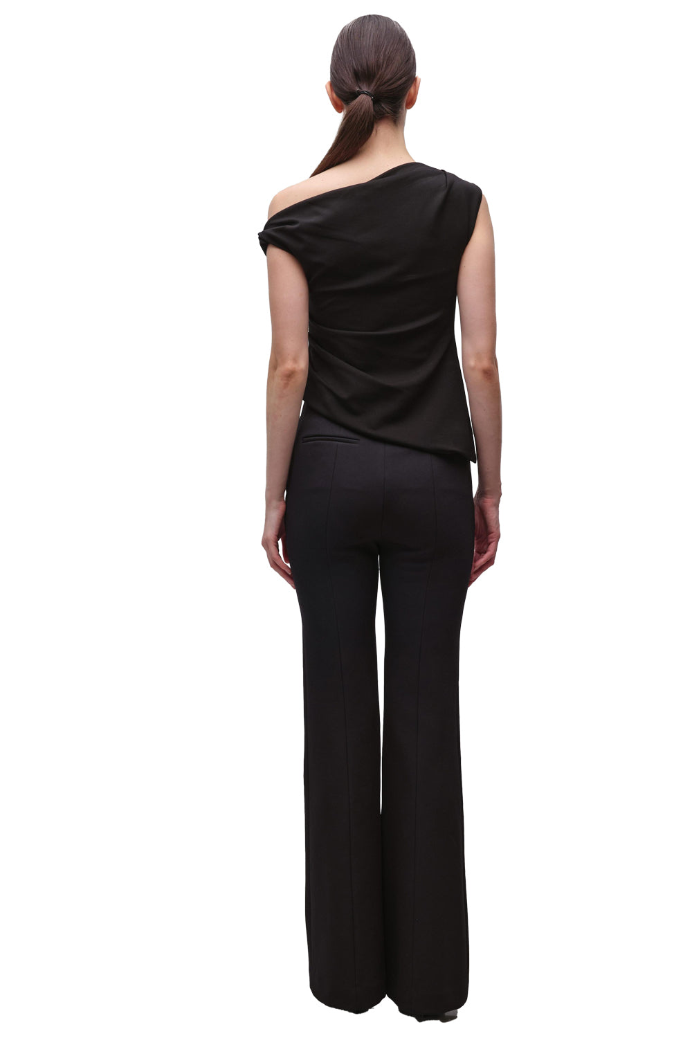 Zerra Draped Sleeveless Top in Black
