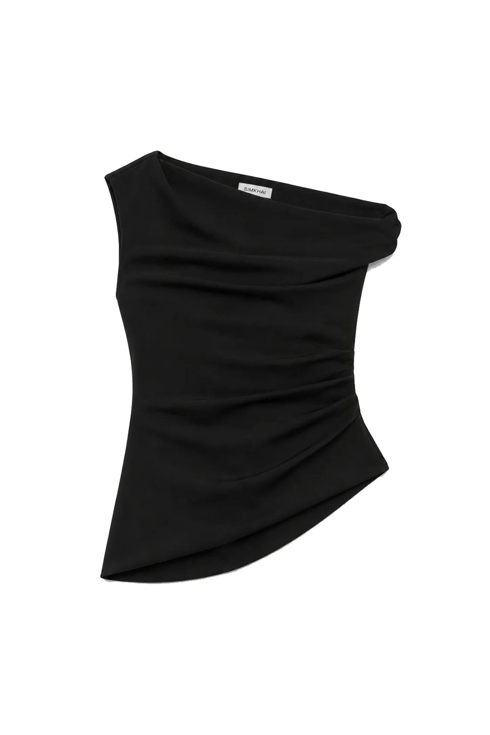 Zerra Draped Sleeveless Top in Black
