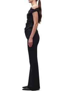 Zerra Draped Sleeveless Top in Black