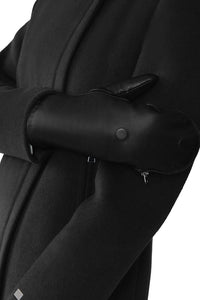 Betrice Faux Fur Lined Leather Mittens in Espresso