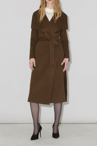Britta Z Wrap Coat in Double Face Wool Espresso