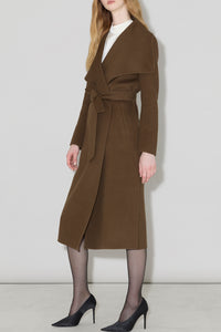 Britta Z Wrap Coat in Double Face Wool Espresso