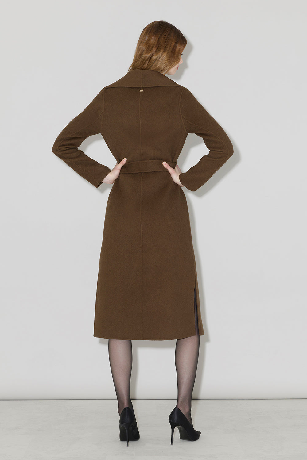 Britta Z Wrap Coat in Double Face Wool Espresso