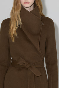 Britta Z Wrap Coat in Double Face Wool Espresso