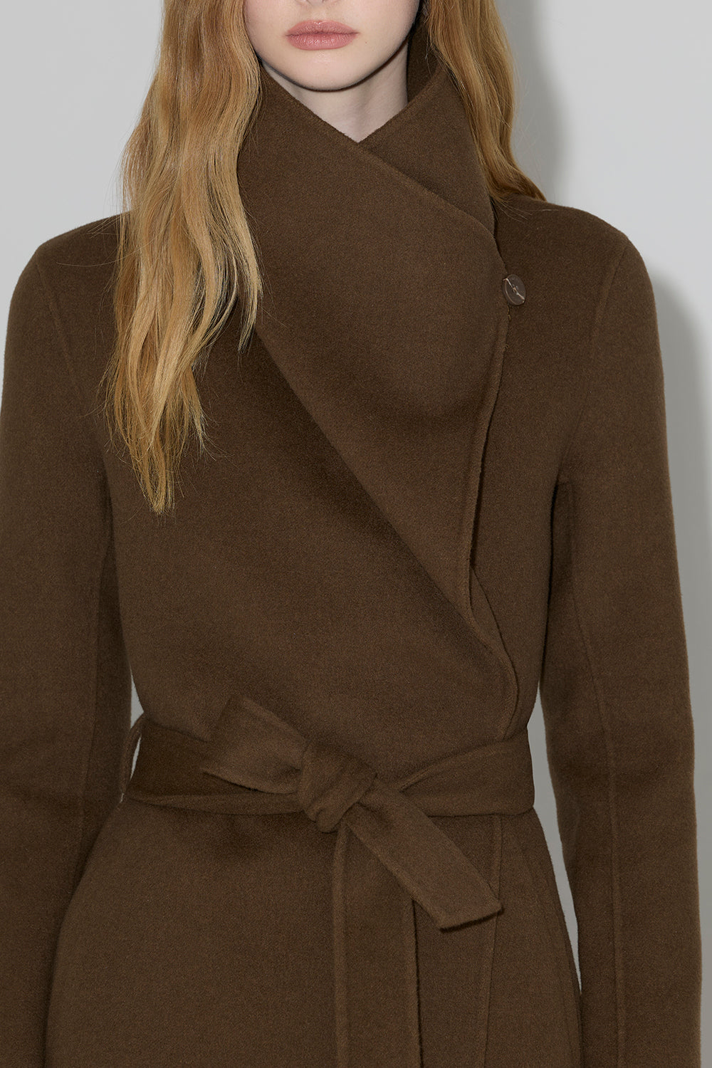 Britta Z Wrap Coat in Double Face Wool Espresso
