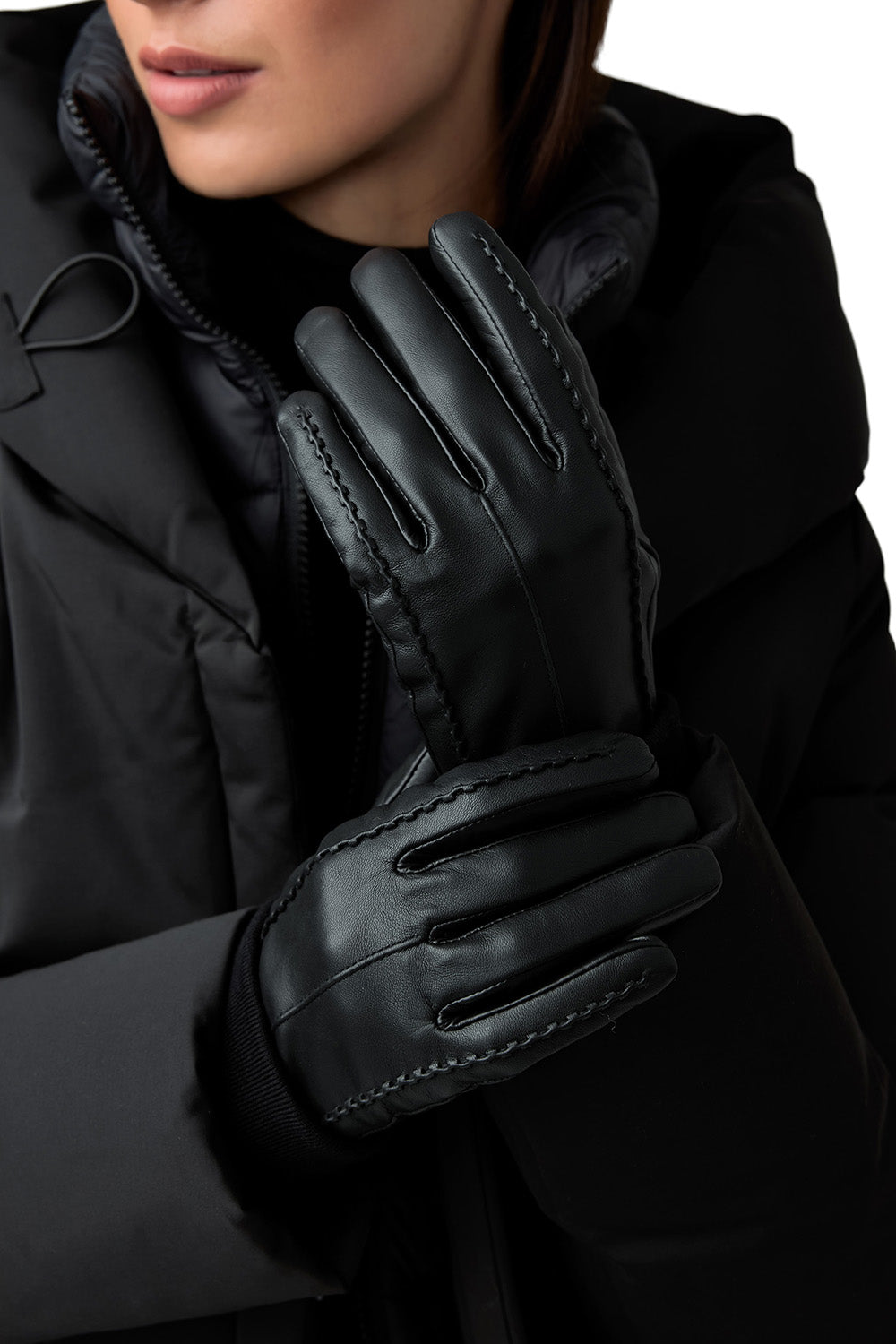 Dulce Leather Wristlet Gloves in Espresso