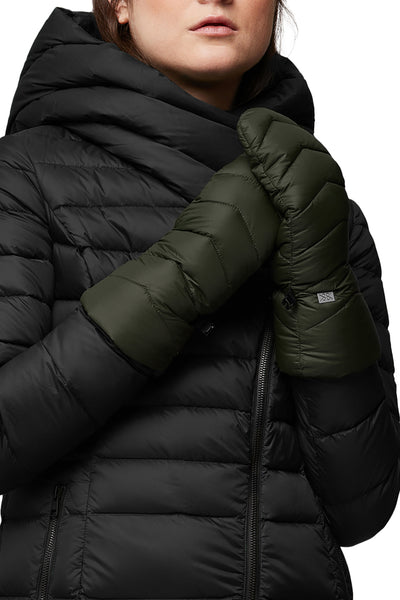 Julia Sustainable Quilted Puffer Mittens in Cedar