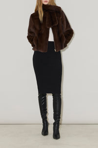 Kendell Faux Fur Jacket in Espresso