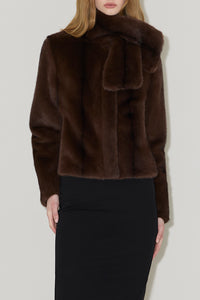 Kendell Faux Fur Jacket in Espresso